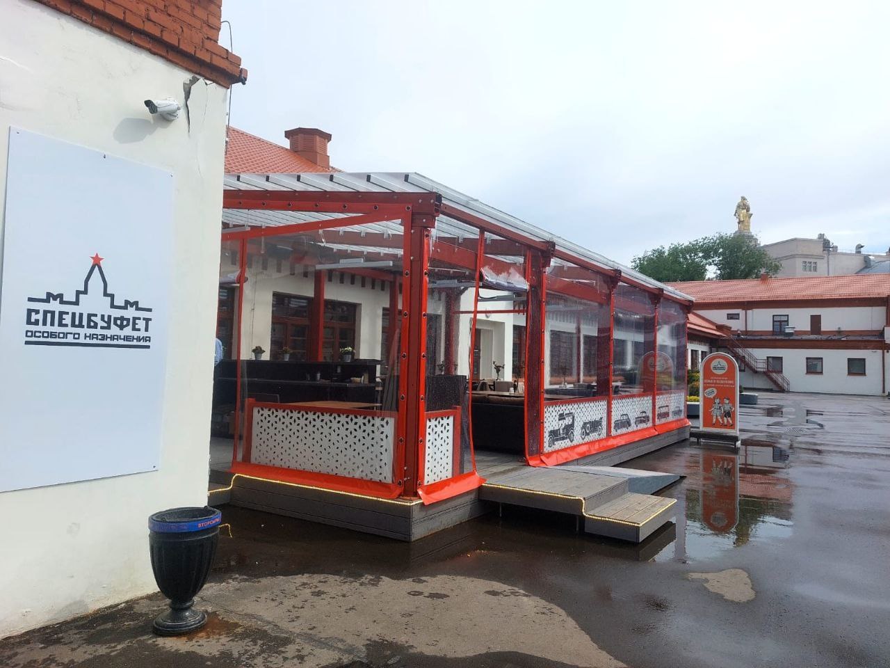 ПВХ шторы для летней террасы кафе в Шумячах